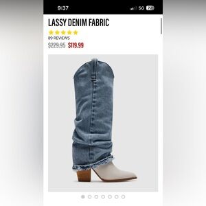 Denim boots - worn once!